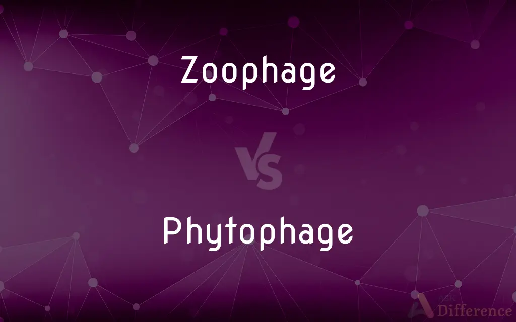 Zoophage vs. Phytophage — What's the Difference?